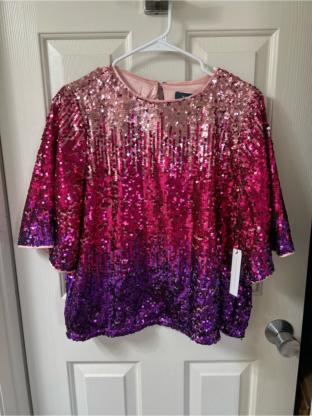 ModCloth Pink to Purple Sequin Ombre Party Top